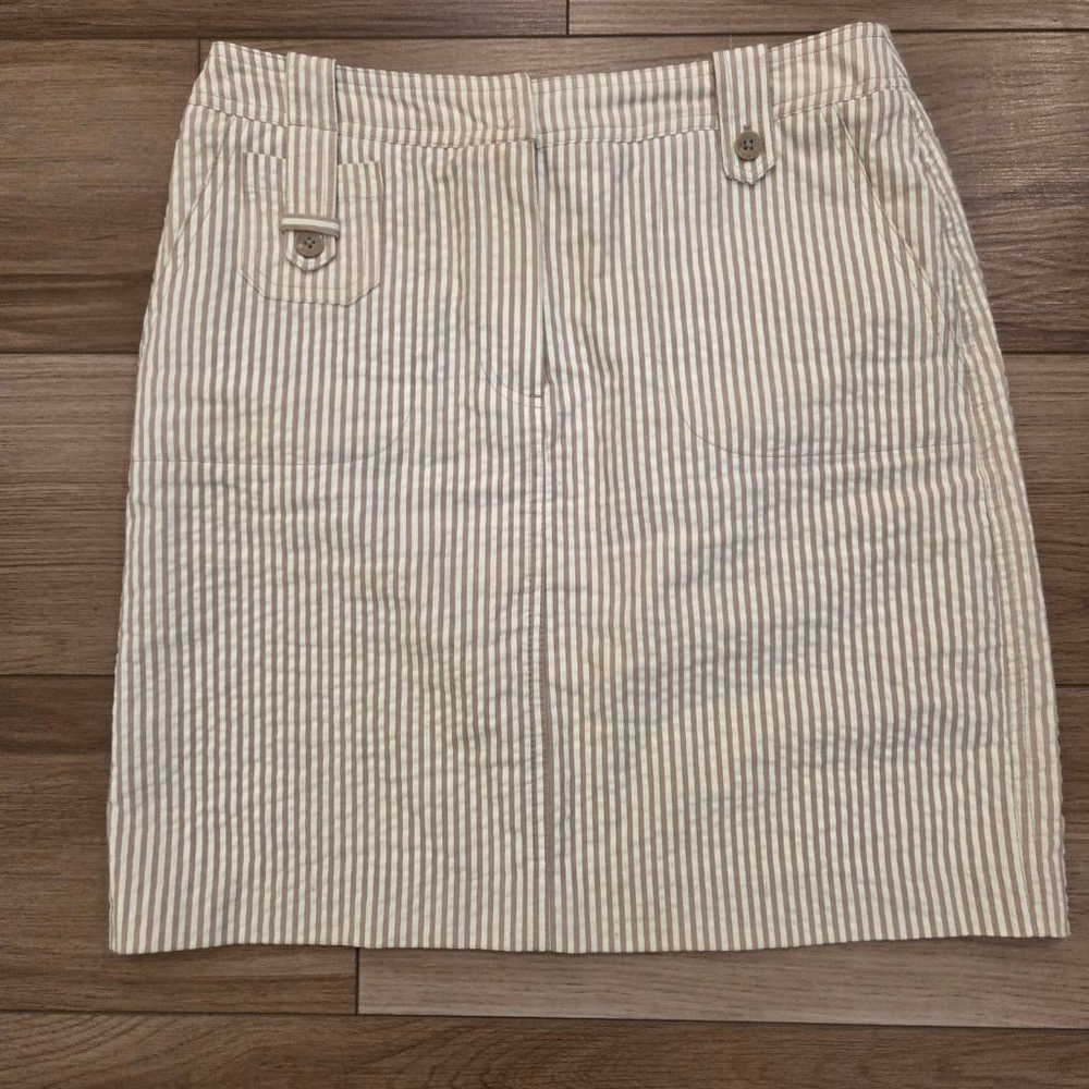 Sandro Cotton Tan and white Striped Skirt Size 6